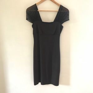 Three dots brown sheer strap dress